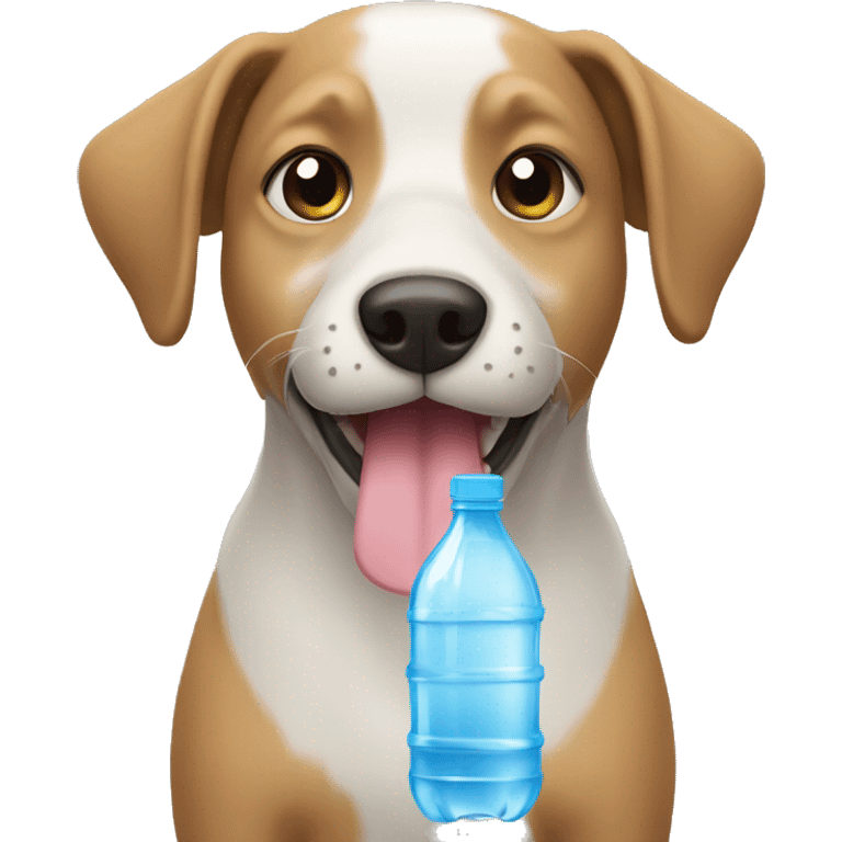 dog drinking a bottle of water  emoji