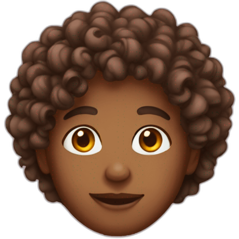 brown skin with curly hair wmike emoji