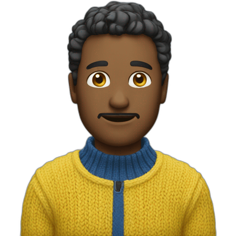 Man in blue and yellow sweater emoji