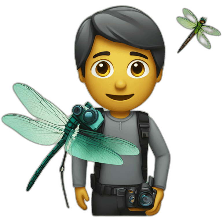 photographer and dragonfly emoji