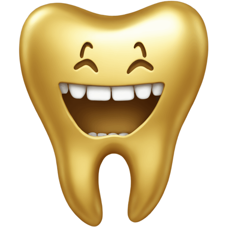 Gold tooth with a gold tooth emoji