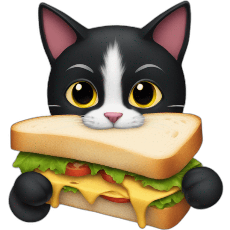 black cat sandwich idiot emoji