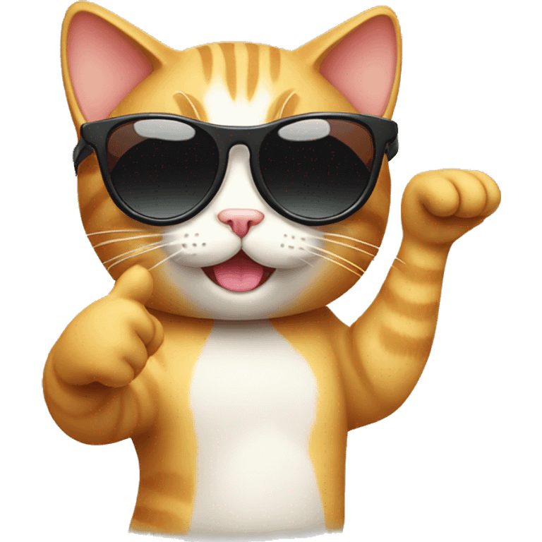 Cat giving thumbs up wearing sunglasses emoji