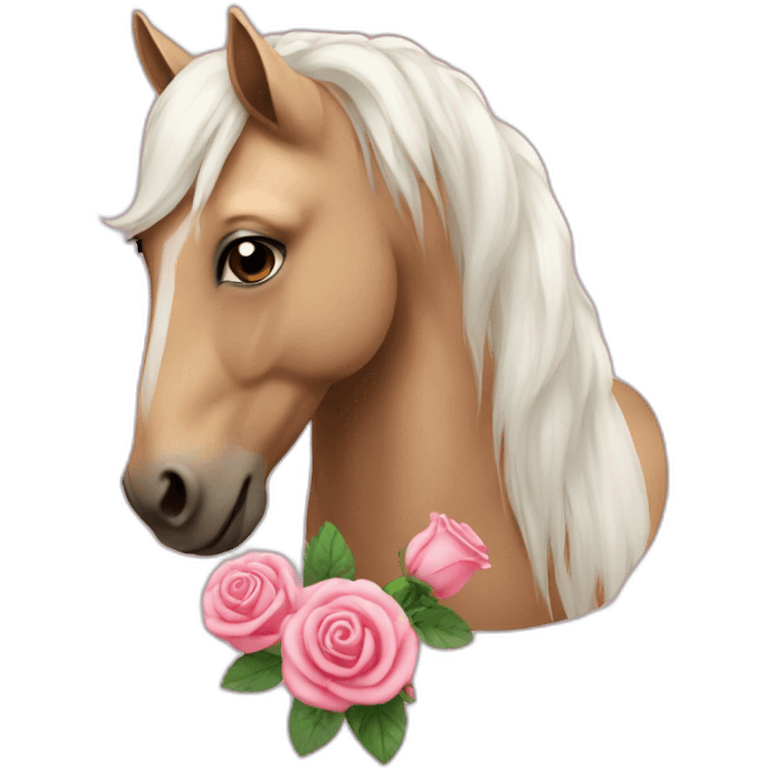 Cheval rose emoji