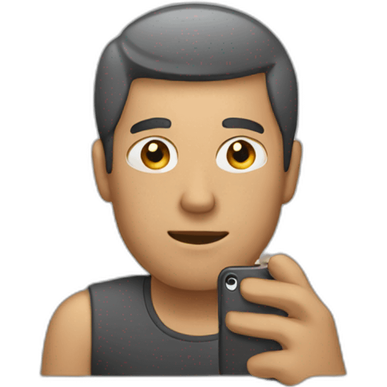 men using iphone emoji