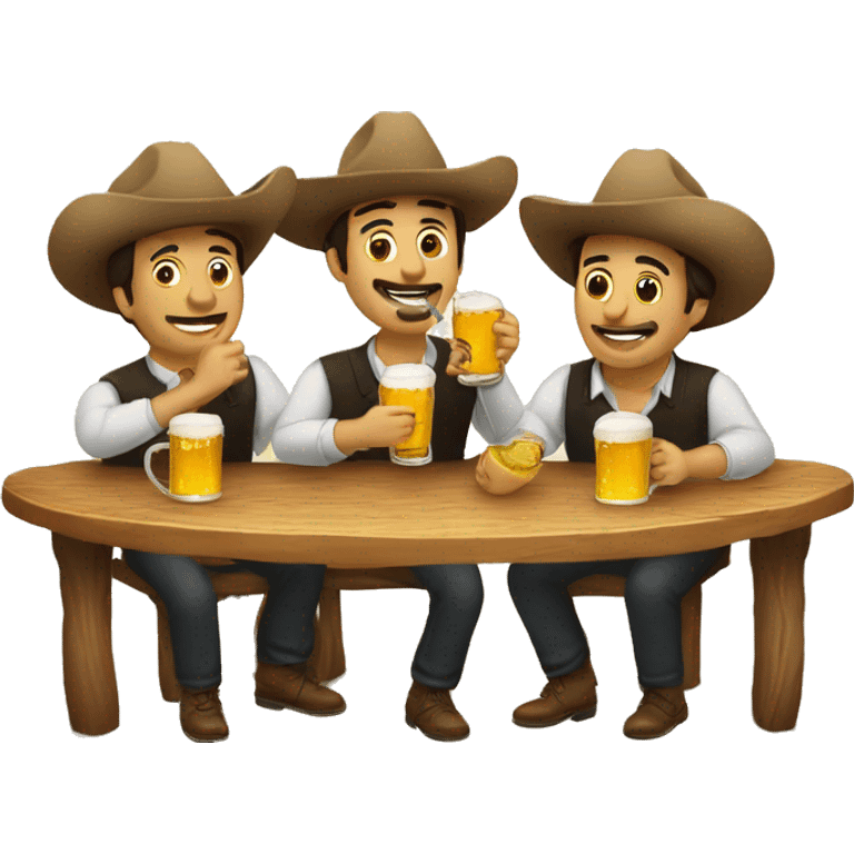 Tres amigos bebiendo una cerveza emoji