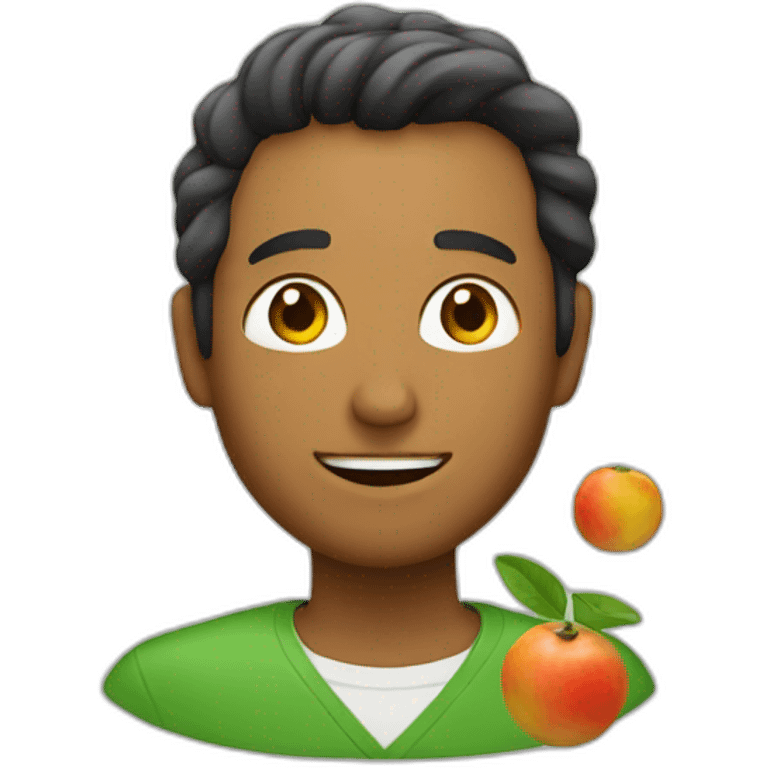 man with guayava behind him emoji