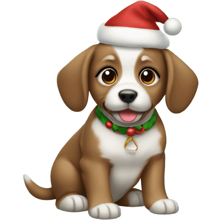 Christmas puppy emoji