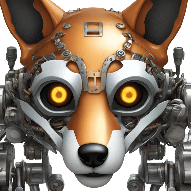 Robot Fox terminator face emoji