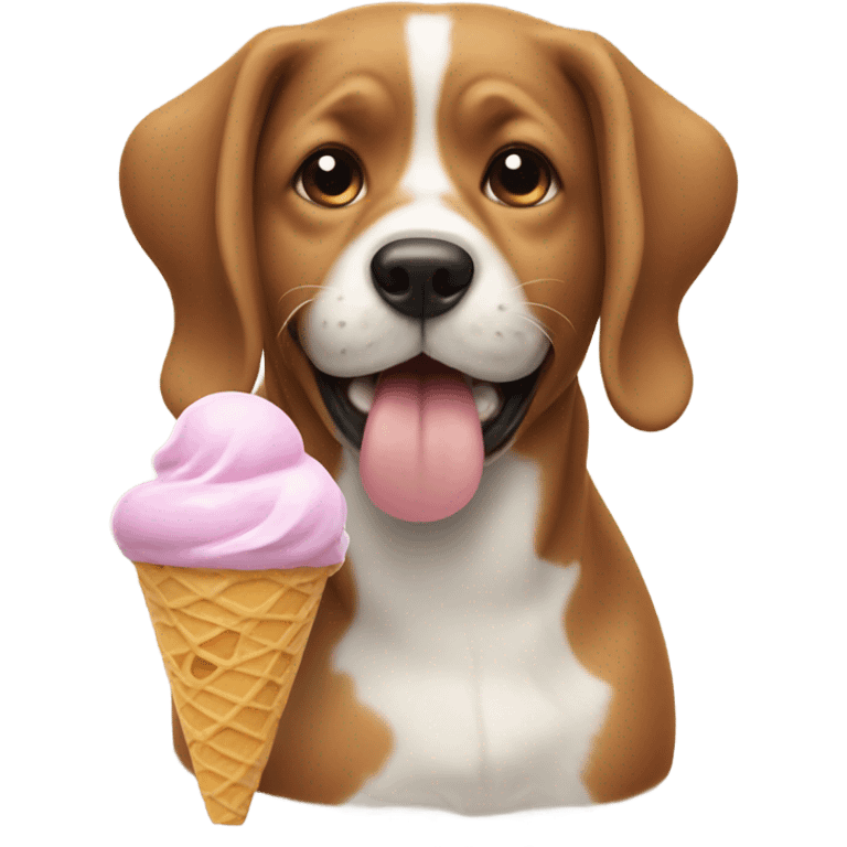 Dog eating ice cream emoji