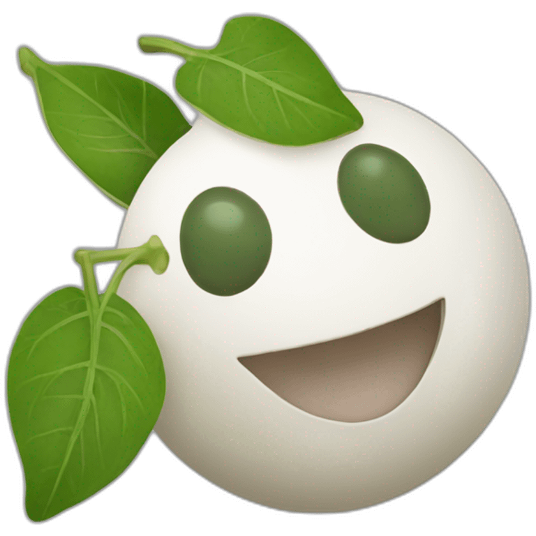 ball of mozarella + leaf emoji