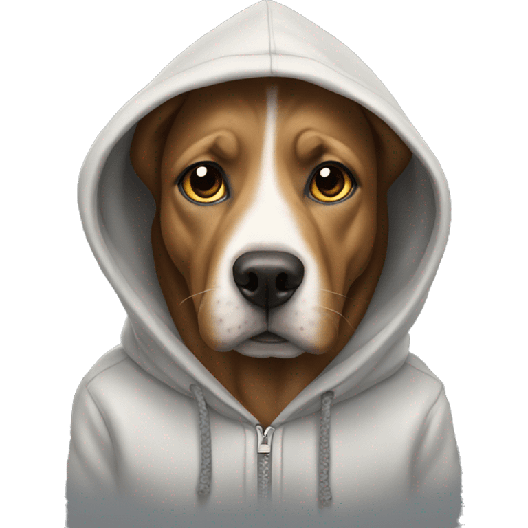 Dog wearing hoodie emoji