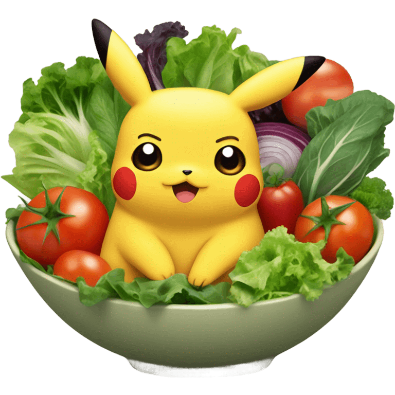 Pikachu in salad bowl  emoji