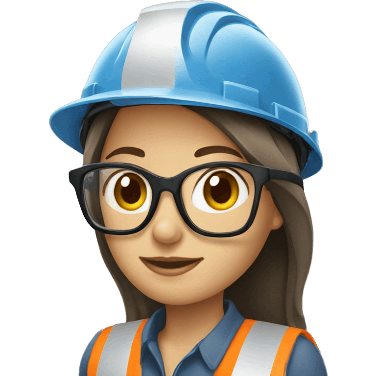 Safety girl construction with glasses emoji