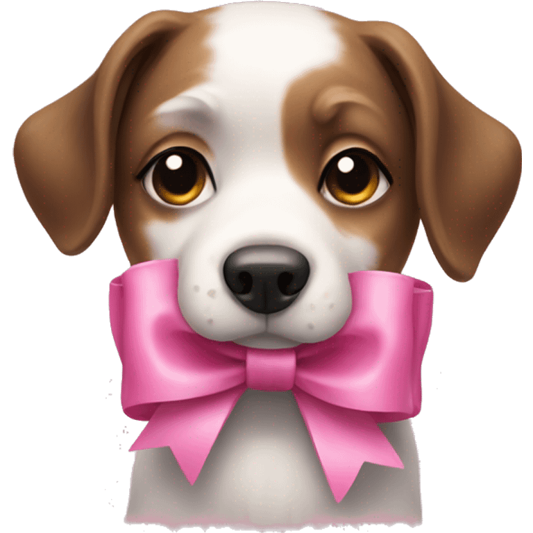 Dog with pink bow emoji