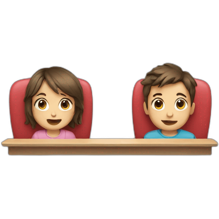 Boy and girl watching tv emoji