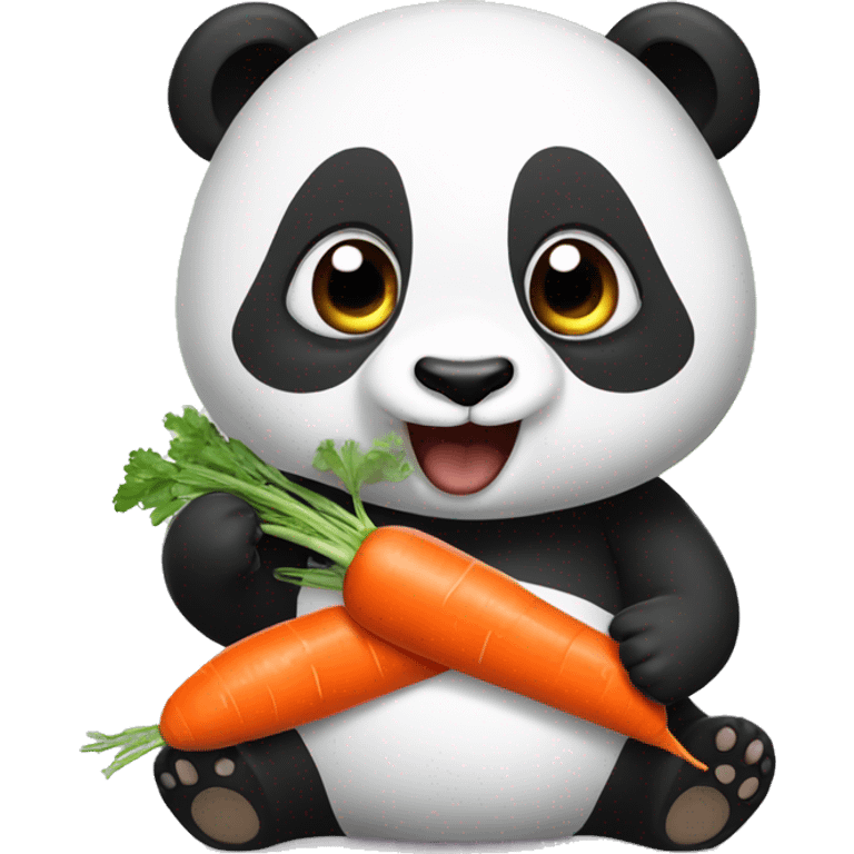 Panda eating carrots  emoji