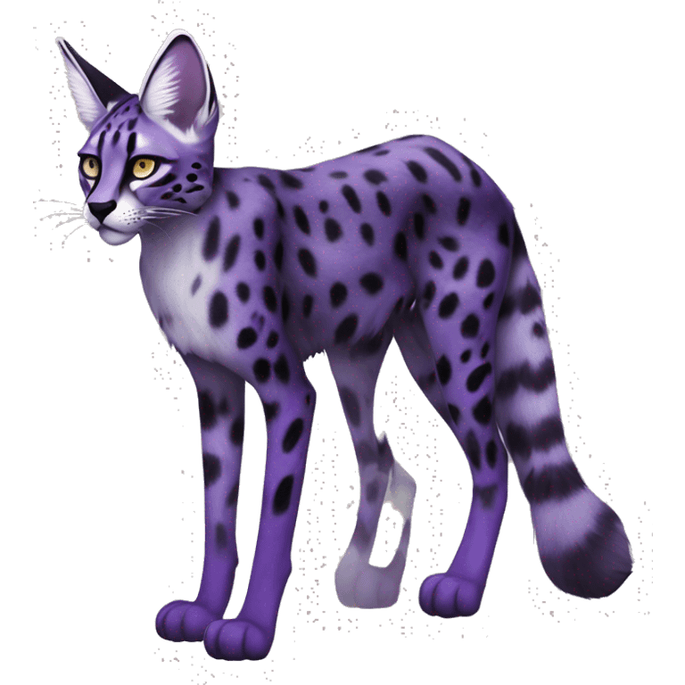 Epic Edgy Black Purple White ethereal Serval-Fionbri-Vernid full body emoji