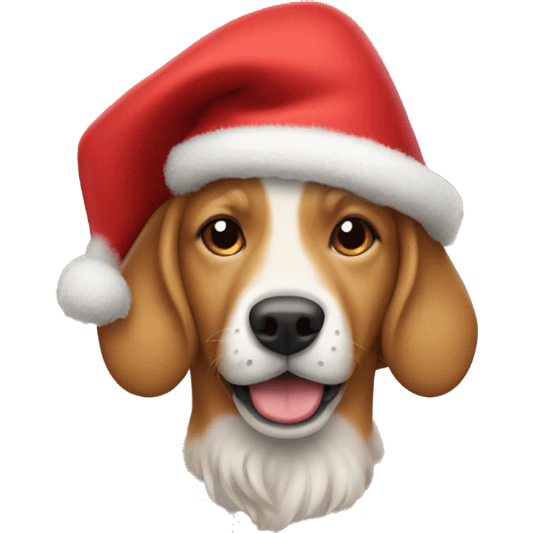 Dog in a New Year's red hat emoji