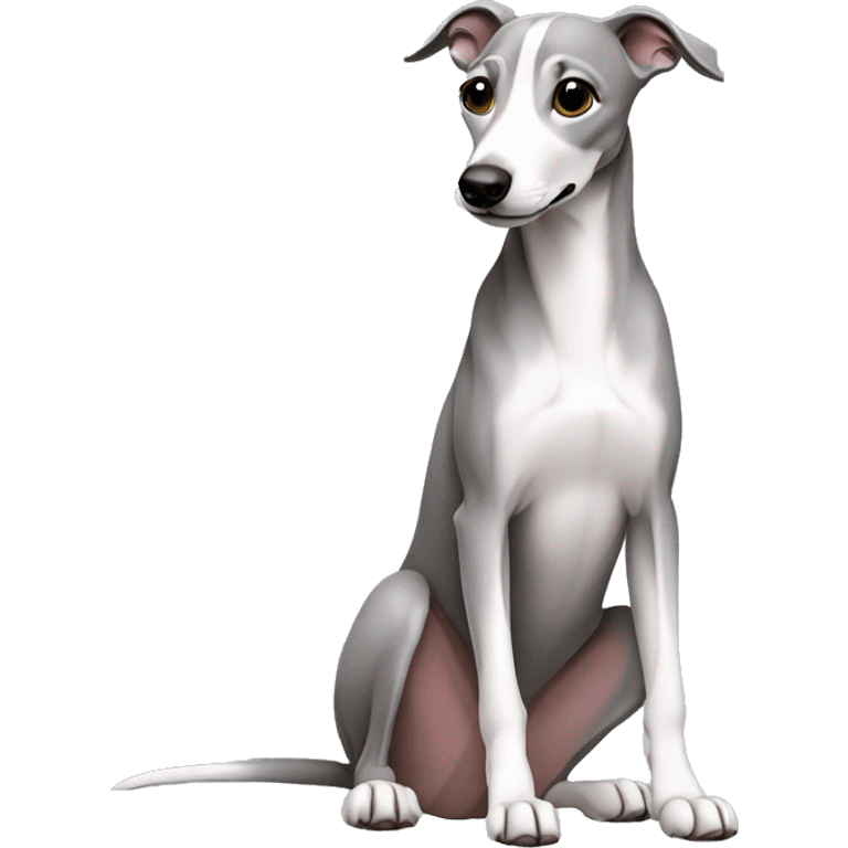 Grey whippet sitting emoji