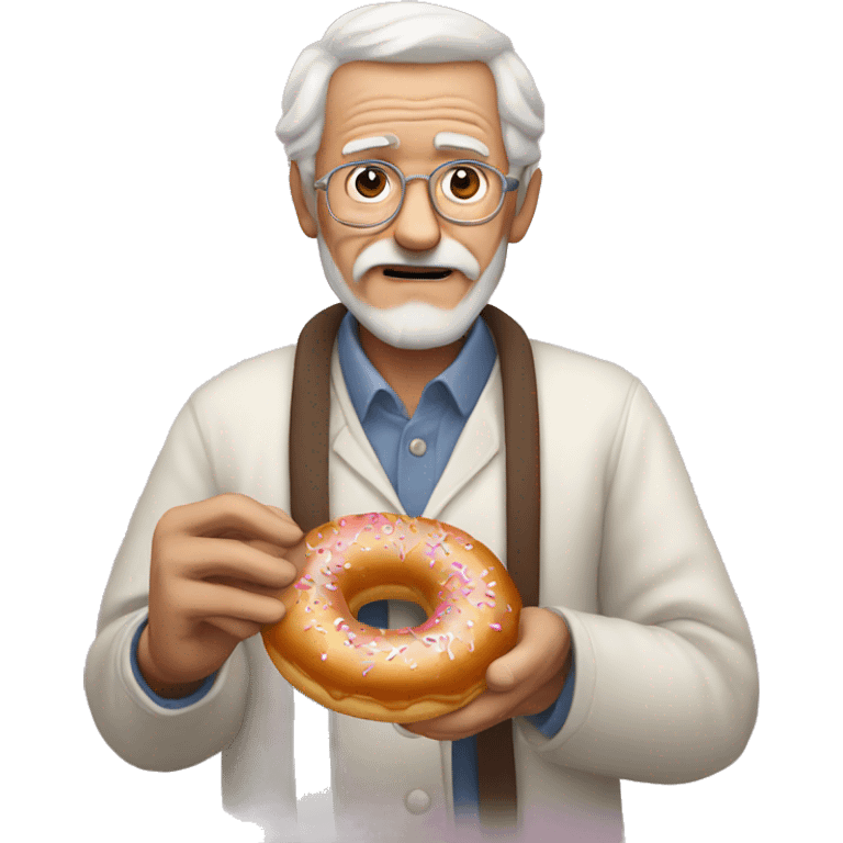 Old man with doughnut emoji