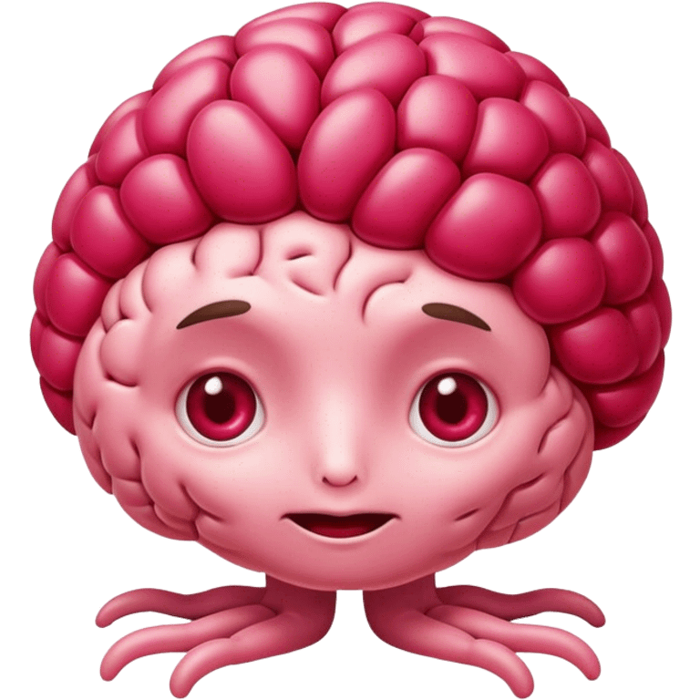 A friendly raspberry brain, realistc emoji