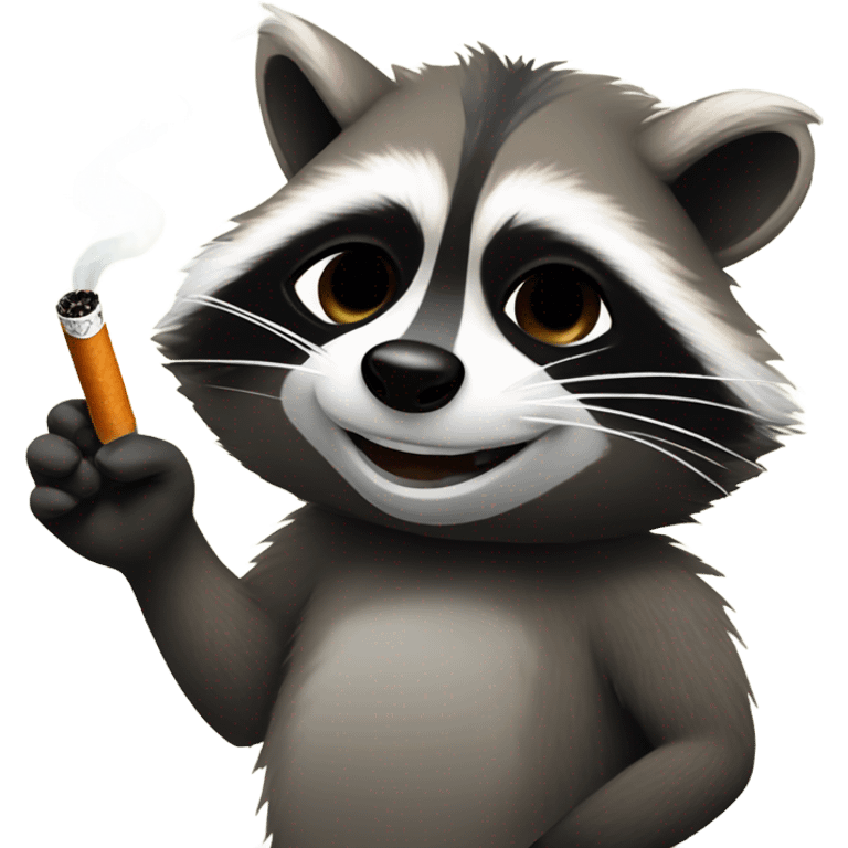 raccoon smoking  emoji