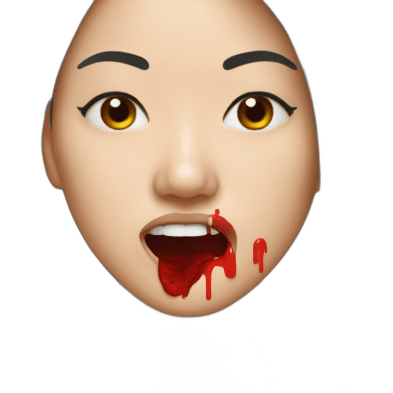 asian woman nosebleeding emoji