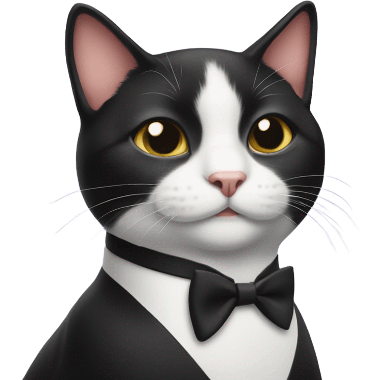 Tuxedo cat smirk emoji