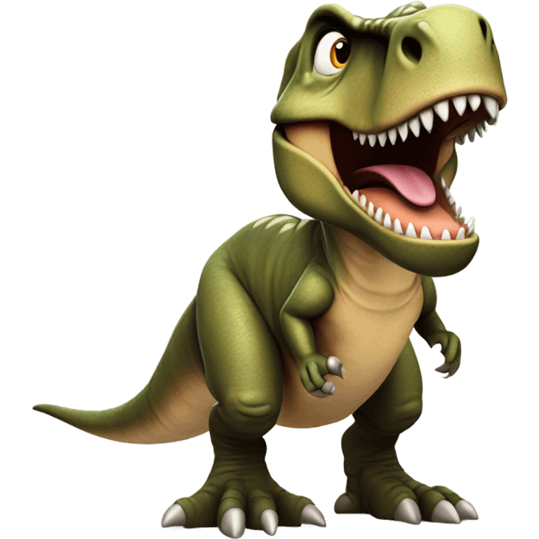 T-Rex in anticipation in a movie screen emoji