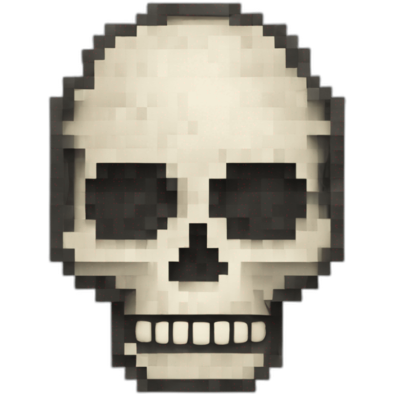 a pixelated skull emoji