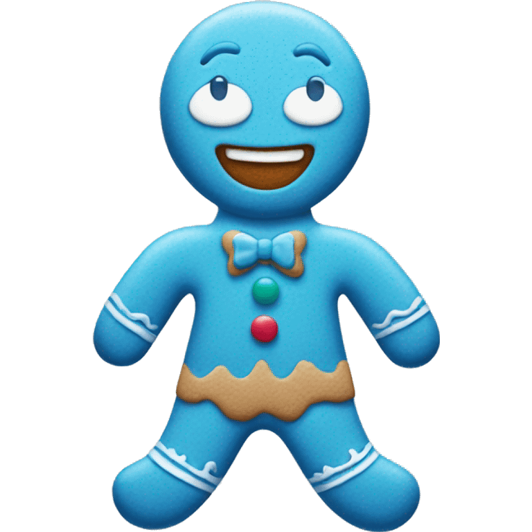 Blue gingerbread man  emoji