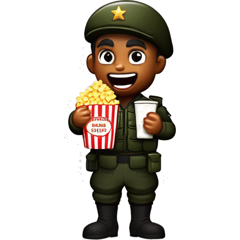 Renegade Soldier eating Popcorns emoji