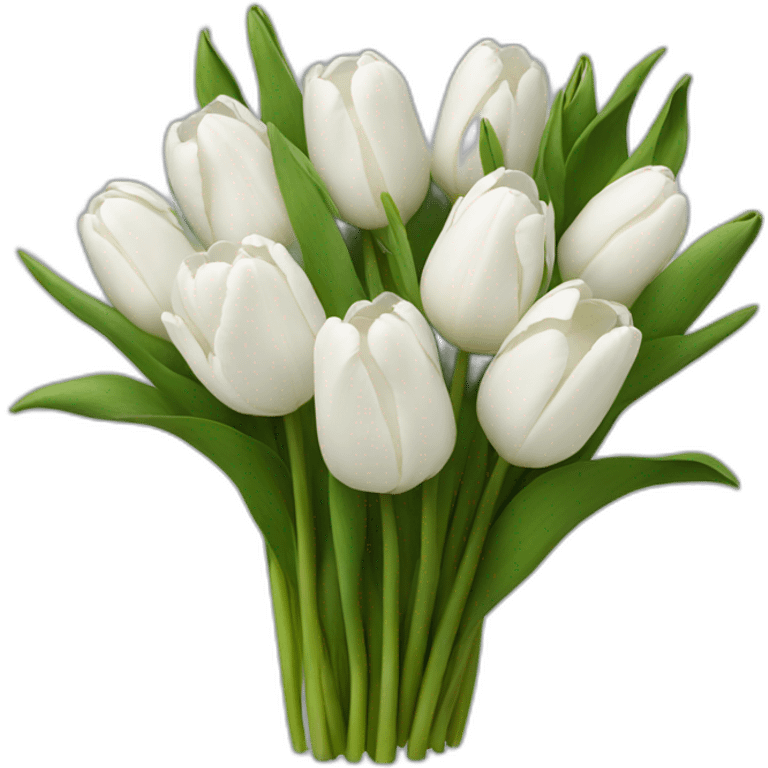 bouquet of white tulips emoji