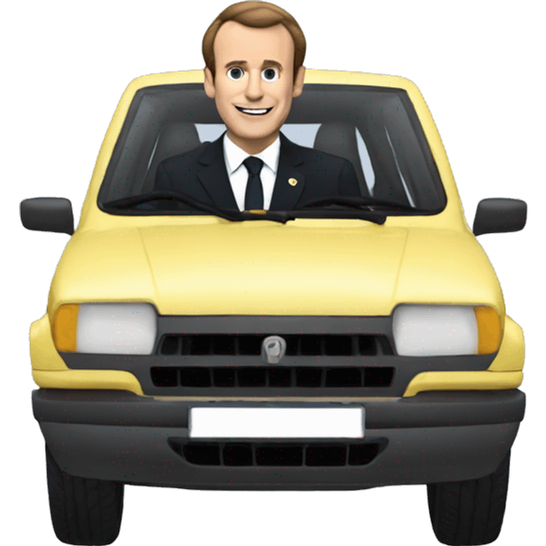 macron dans une voiture emoji