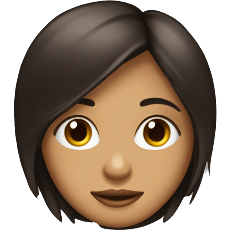 Chica de pelo lacio morena de ojos cafe oscuro emoji