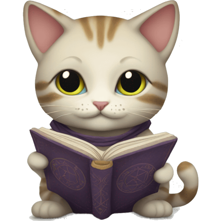 Cute cat reading tarot  emoji