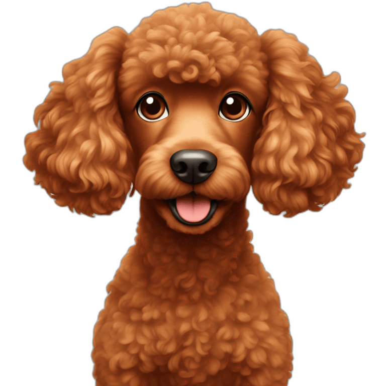 Poodle red dog say hello emoji