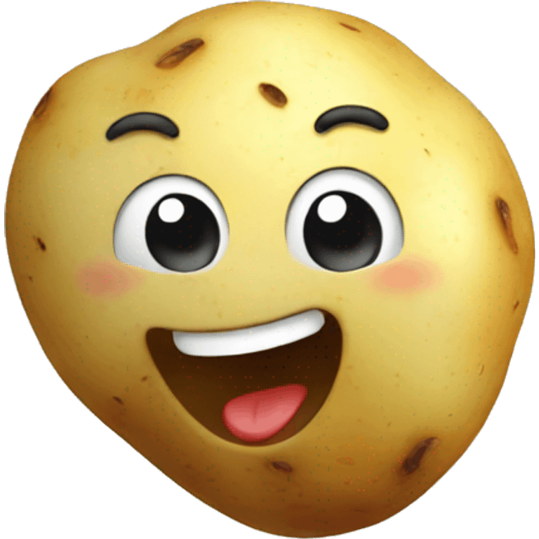 Potato with excited face emoji