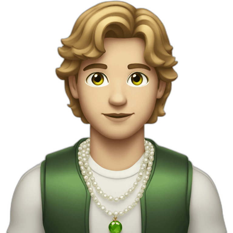 Posh-gym-boy-with-pearl-necklace-and-green-eyes-and-brown-hair emoji