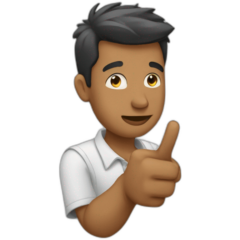 man putting his index finger emoji