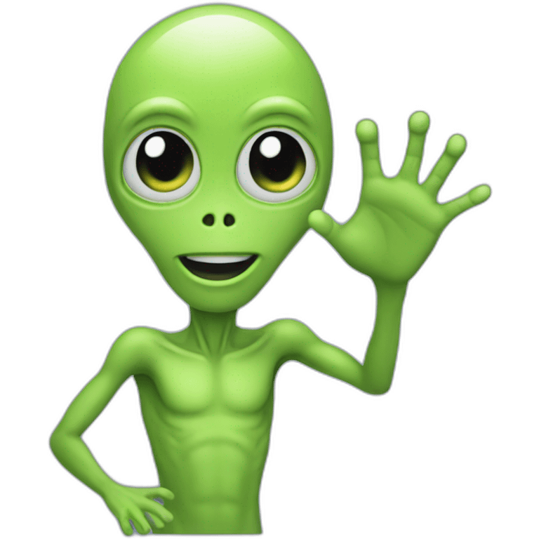 alien waving hand emoji