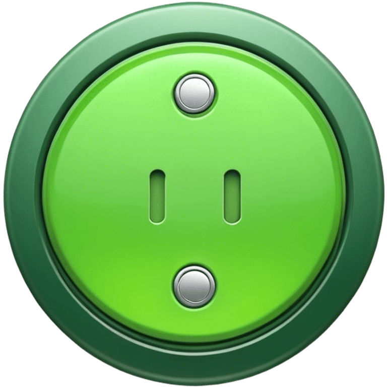 Green button top view emoji