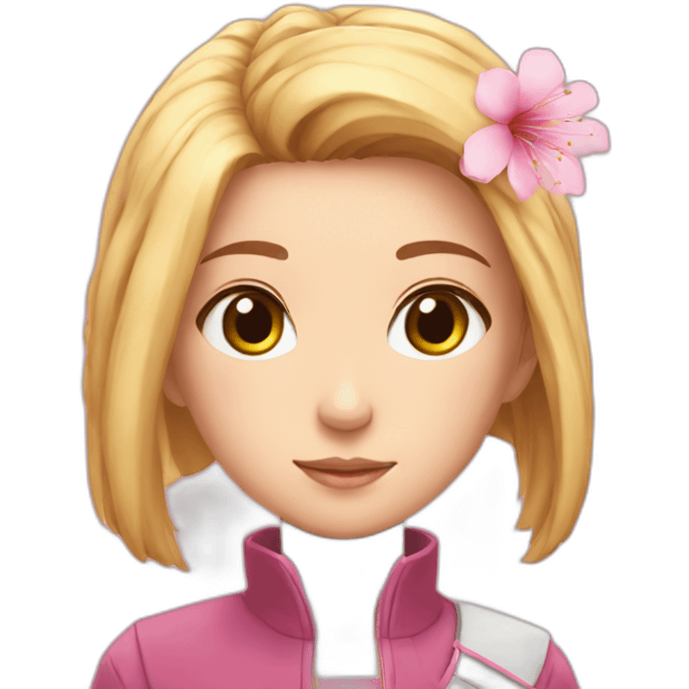 Girl and sakura in your head emoji