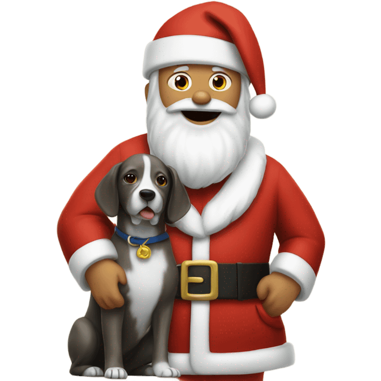 Santa with dog emoji