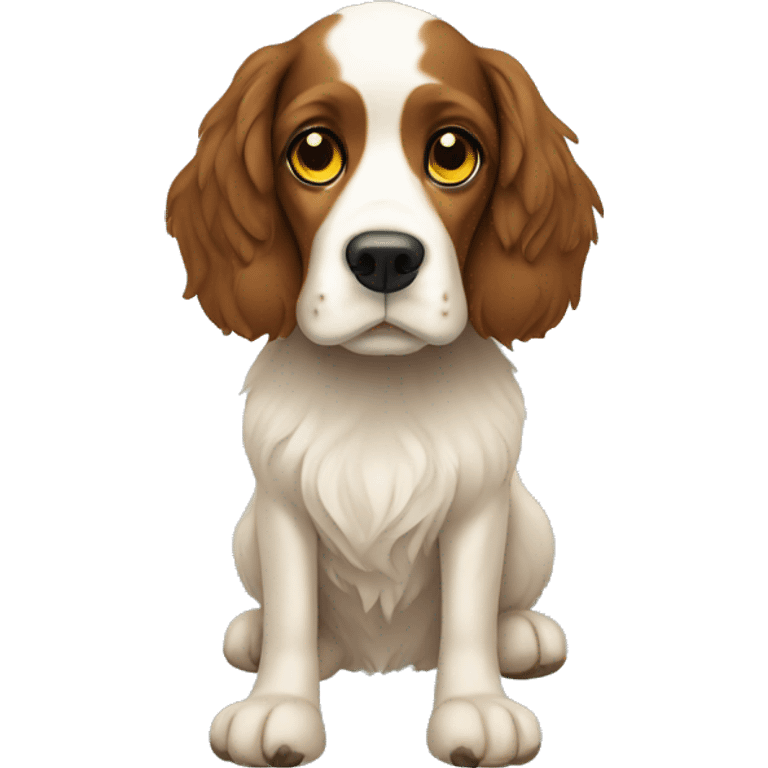 a spaniel with yellow mittens on its paws emoji