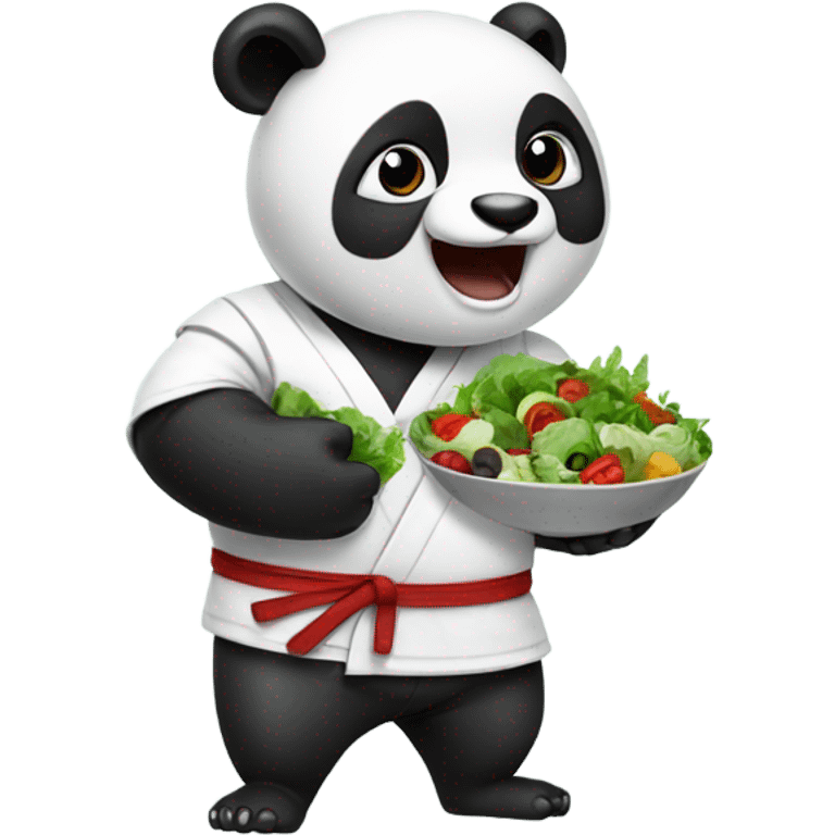 Karate Panda eating salad emoji