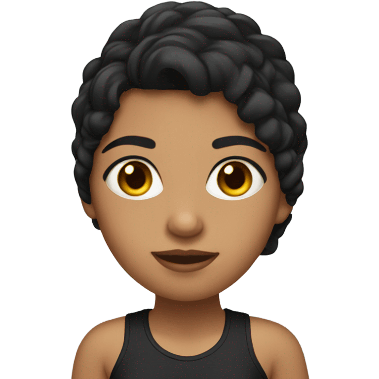 Latina girl wearing black tight shorts emoji