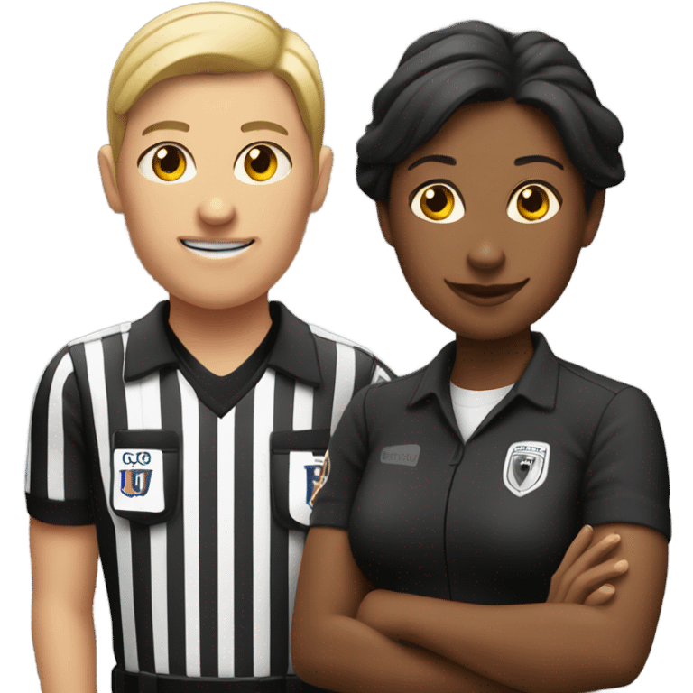 Women football referee with football player  emoji