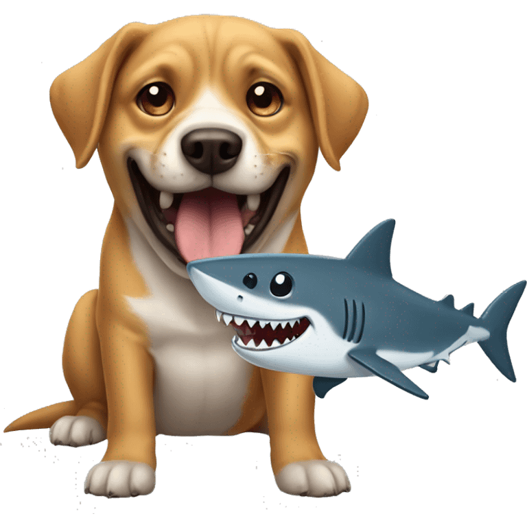 Dog and shark emoji